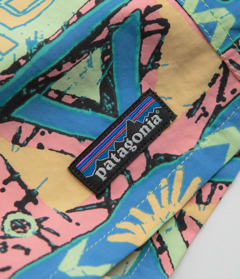 Patagonia Womens Baggies 5" Shorts in High Hopes Geo: Salamander Green