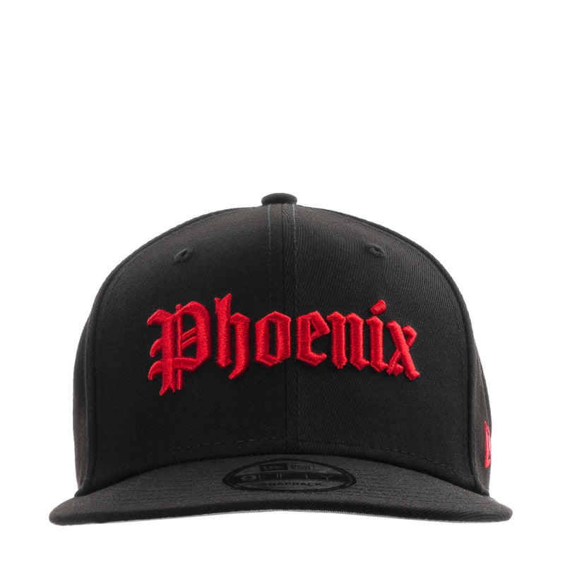 Phoenix 950 black snapback cap with red embroidered front logo