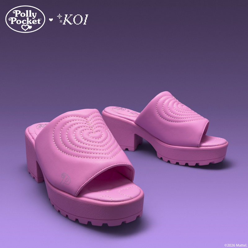 Polly Pocket Chunky Mule shoes in pink