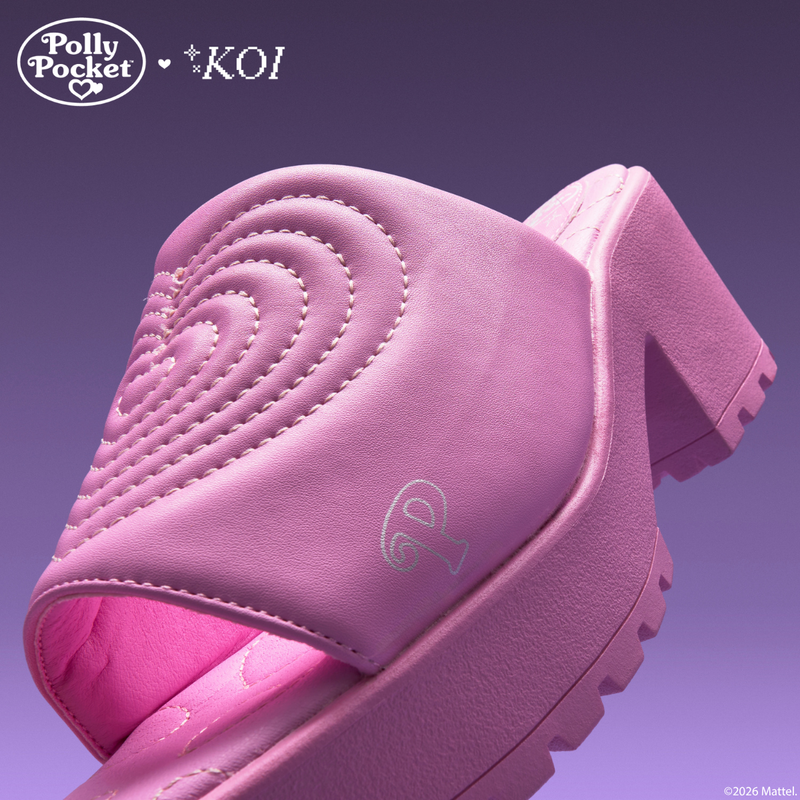 Playset Days Chunky Heeled Mules- Pink - Front