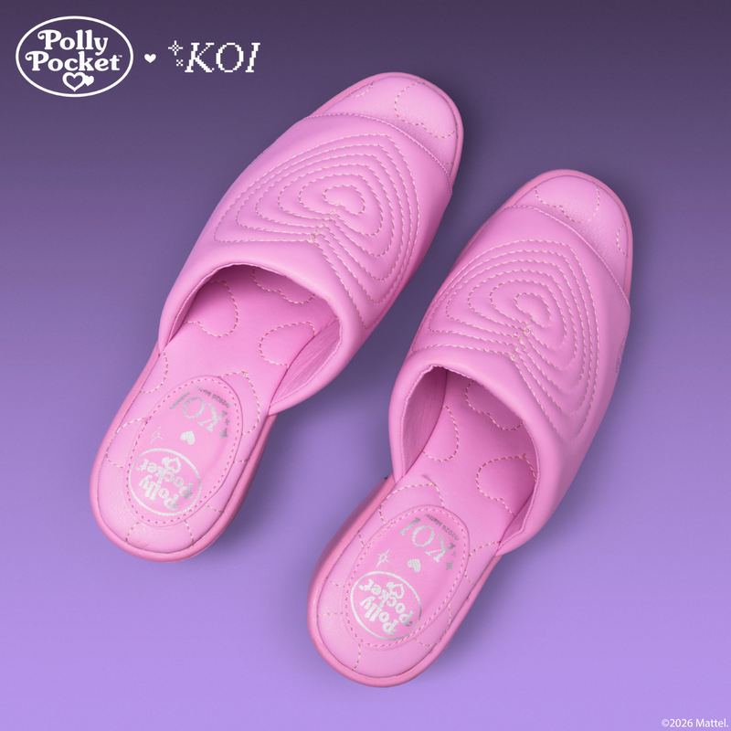 Playset Days Chunky Heeled Mules- Pink - Top View