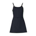 Black A-line dress with spaghetti straps and scoop neckline