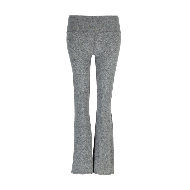 Women’s charcoal heather flare leggings with wide waistband