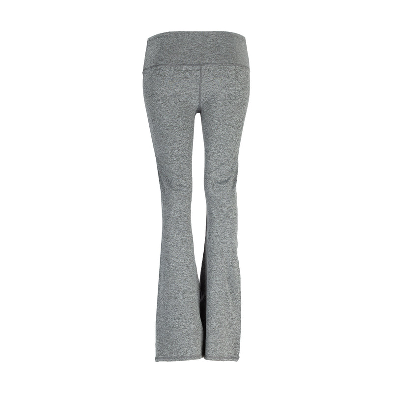 Women’s charcoal heather flare leggings with flared bell hem