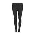 Women's full-length black patterned leggings with wide waistband