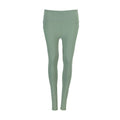 Womens high-waist leggings in sea spray green, full-length stretch fit.