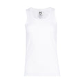 Women's white ribbed tank top, scoop neck sleeveless