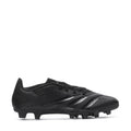 Men's black soccer cleats with lace-up closure and molded stud outsole