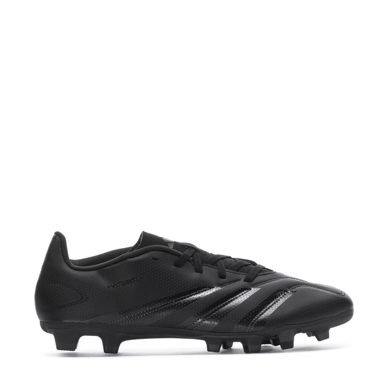 Men's black soccer cleats with lace-up closure and molded stud outsole