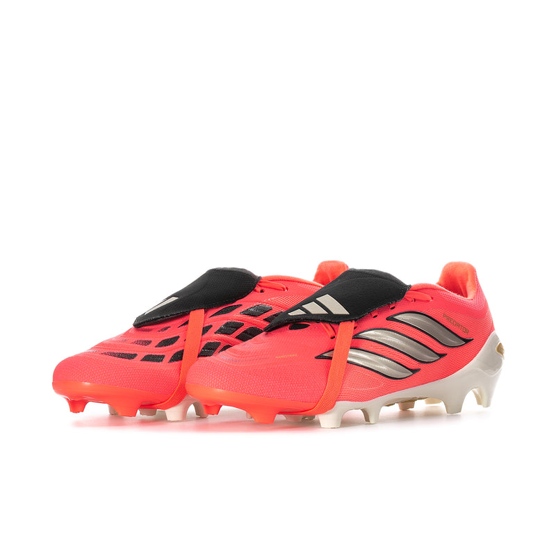 Men's FG/MG soccer cleats, pink uppers with black strap and silver side stripes