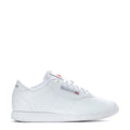 Women's white wide sneakers with side logo and lace-up front