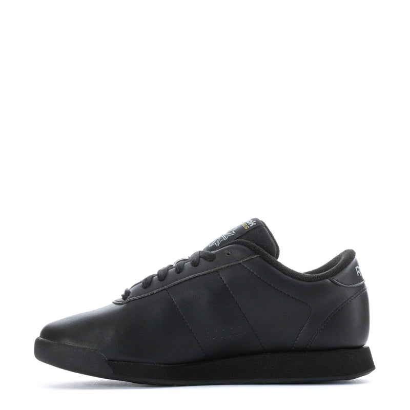 Black Reebok Princess Wide women's low-top sneakers, side profile