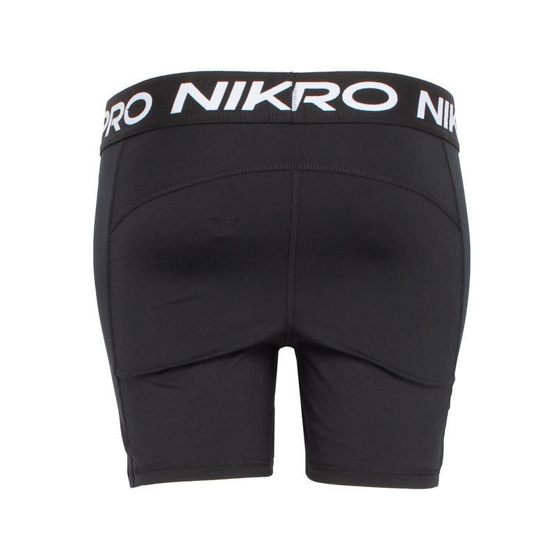 Nike Pro 5-inch compression shorts, black, rear view with PRO NIKE waistband