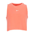 Youth coral pink sleeveless tank with Nike swoosh logo on front