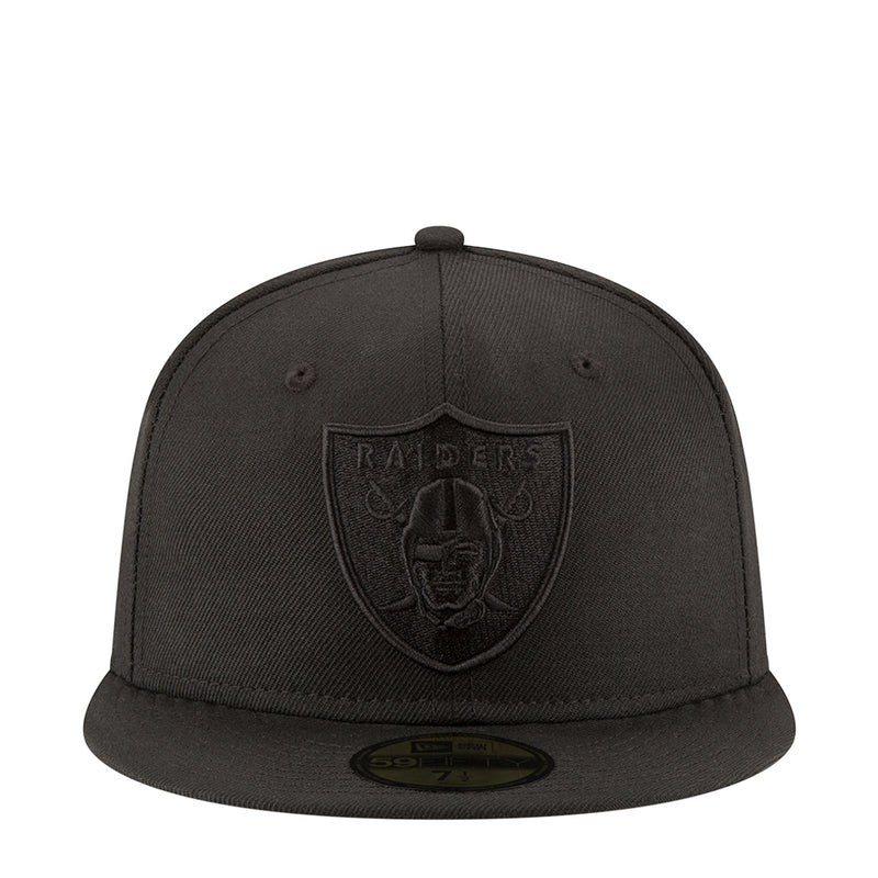 Black Raiders snapback cap with embroidered shield logo on the front