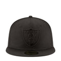 Black Raiders snapback cap with embroidered shield logo on the front