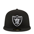 Black Raiders snapback cap with white front team shield logo