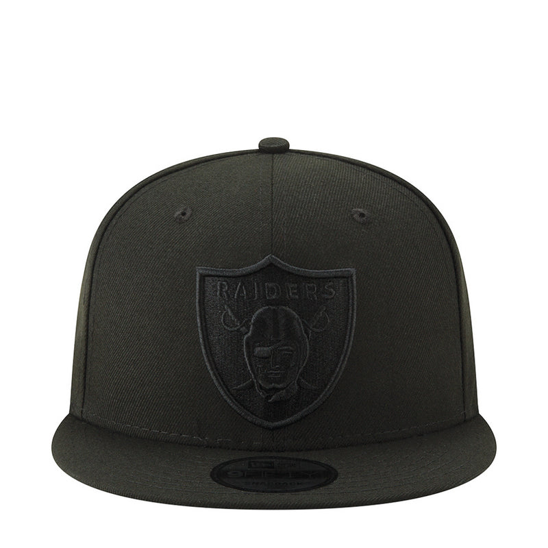 Black Raiders baseball cap with embroidered shield logo on the front, snapback