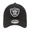 Black Raiders baseball cap with white embroidered shield logo on front