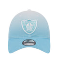 Light blue ombre baseball cap with Raiders shield front patch and New Era adjustable strap
