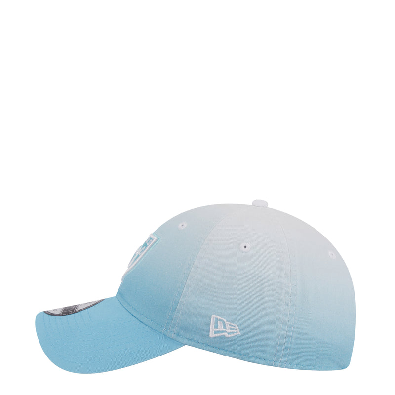 Light blue ombre baseball cap with New Era flag logo on curved brim