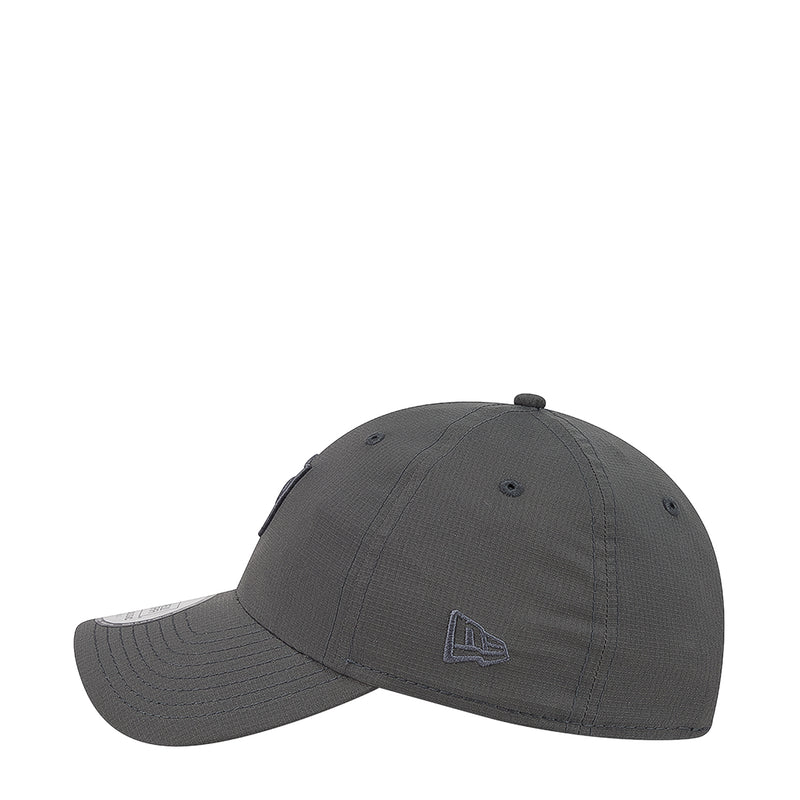 Dark gray ripstop cap with small front embroidered logo and curved brim