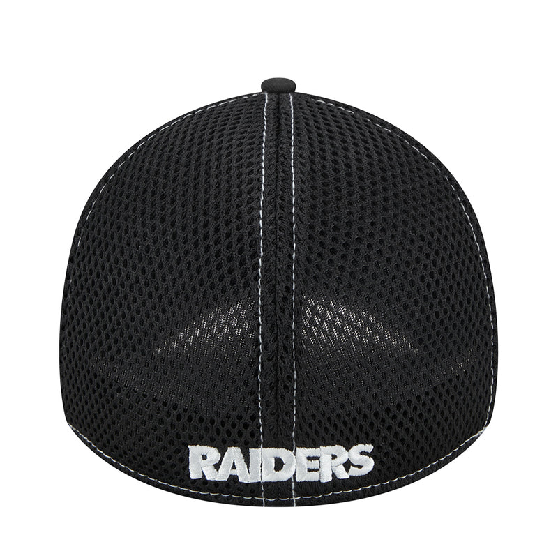 Junior black mesh Raiders back panel stretch-fit cap with Raiders lettering