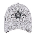 Kids baseball cap with white/black zoo animal pattern and Raiders crest patch