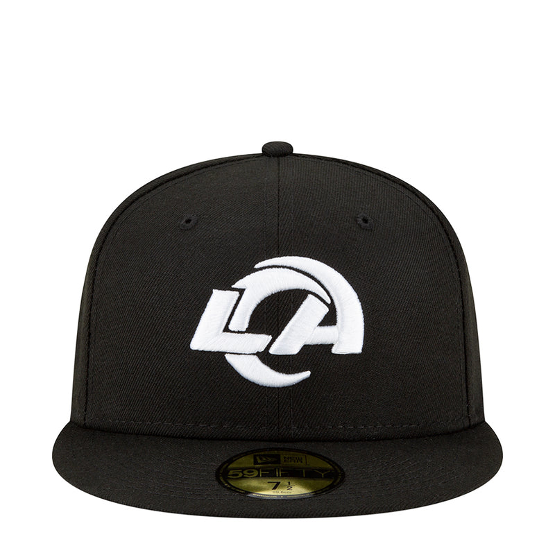 Black baseball cap with white LA logo on the front panel.
