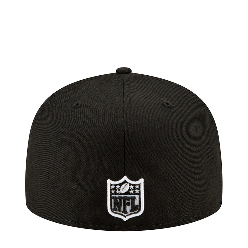 Black baseball cap with white NFL shield logo at center front.