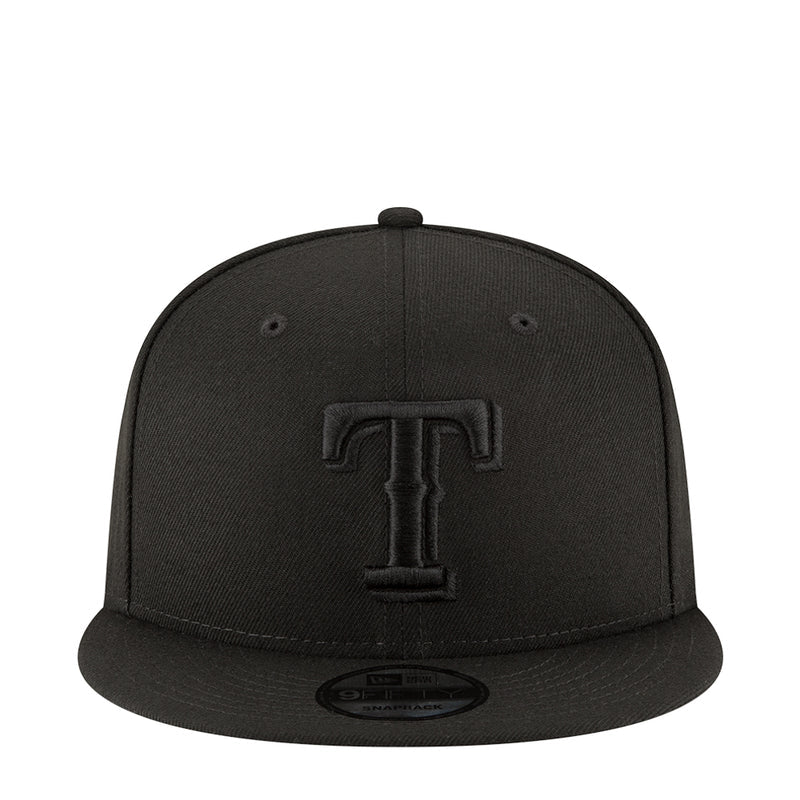 Black baseball cap with embroidered front logo and curved brim