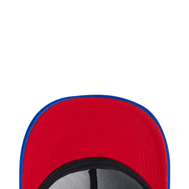 Cap brim underside showing red lining with black inner band trim