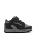 Toddler black and gray PUMA sneakers, Velcro closure, perforated toe panel