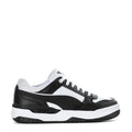 Youth low-top sneakers, black with white panels and laces