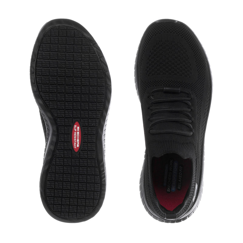 Black sneaker outsole tread and heel interior opening