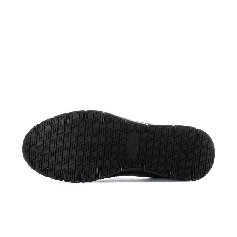 Men's black slip-on shoe outsole with deep tread pattern