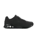 Men's Skechers black lace-up athletic sneakers with visible air-cushion sole