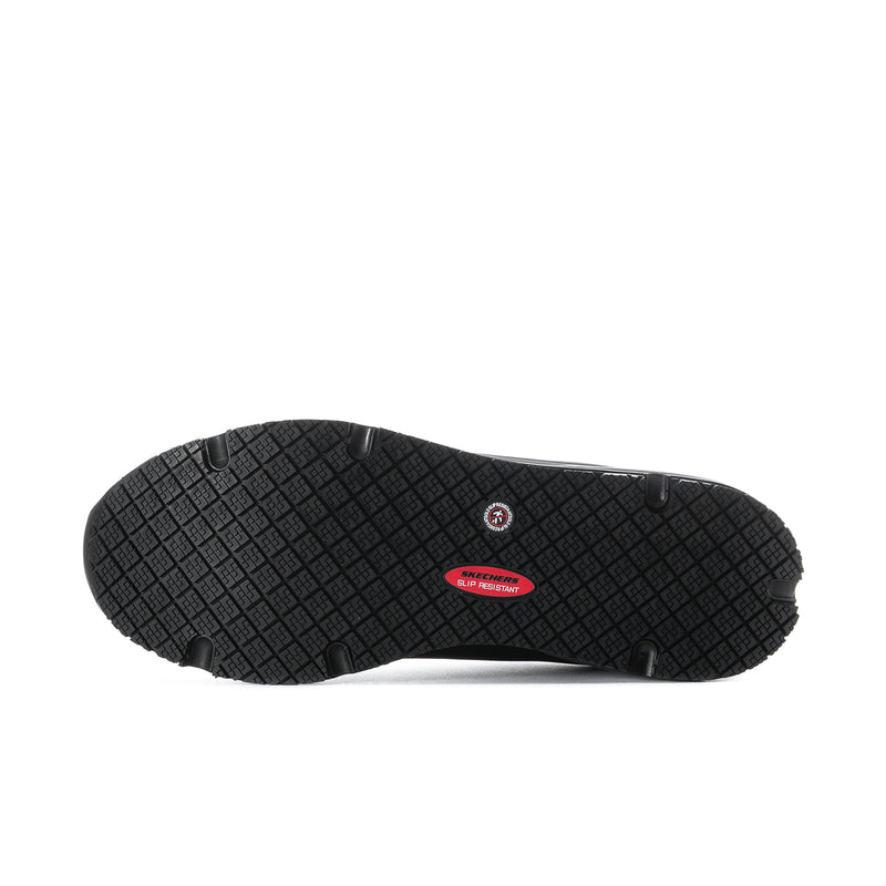 Skechers black rubber outsole with patterned traction tread