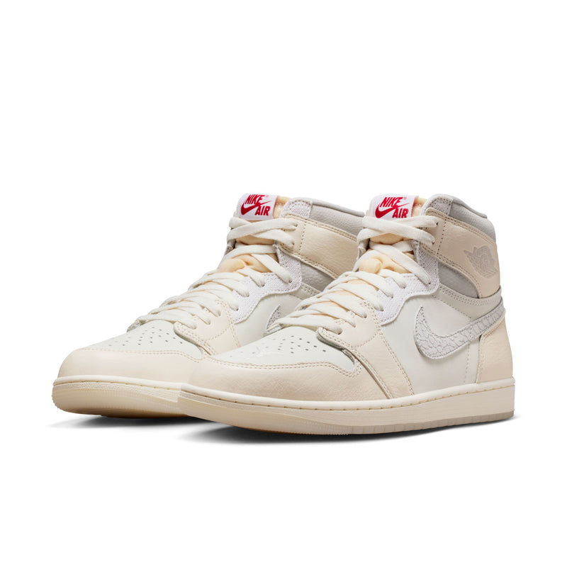 Men's cream high-top sneakers pair, lace-up design, Nike Swoosh on both sides