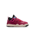 Kids' low-top sneakers, burgundy mesh and leather with teal accents and white midsole