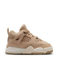 Beige toddler retro basketball sneaker with mesh panel, lace-up, and padded collar