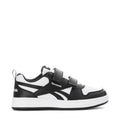 Kids Reebok sneakers, black and white with hook-and-loop straps