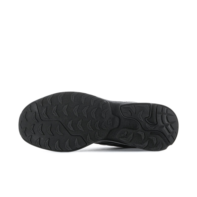 Black rubber sneaker outsole with deep tread pattern for grip