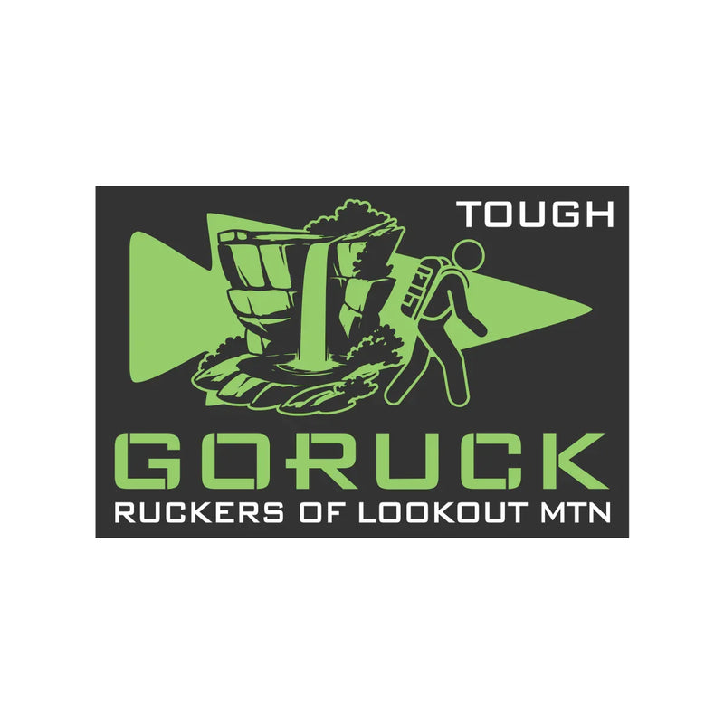GORUCK Ruckers of Lookout Mountain patch with hiker and waterfall graphic