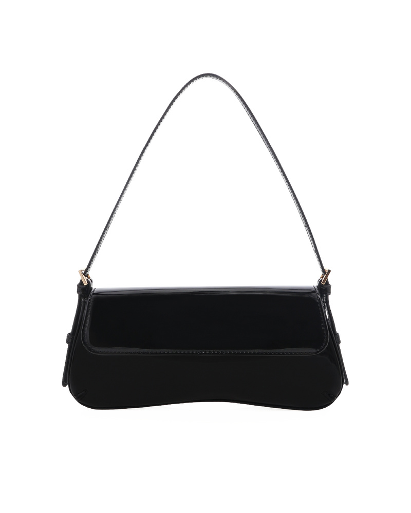 SABELLA SHOULDER BAG - BLACK PATENT-GOLD-Handbags-Billini-BILLINI USA