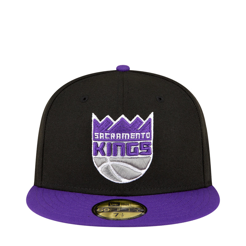 Black and purple two-tone baseball cap with Sacramento Kings logo front