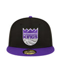 Black and purple two-tone baseball cap with Sacramento Kings logo front