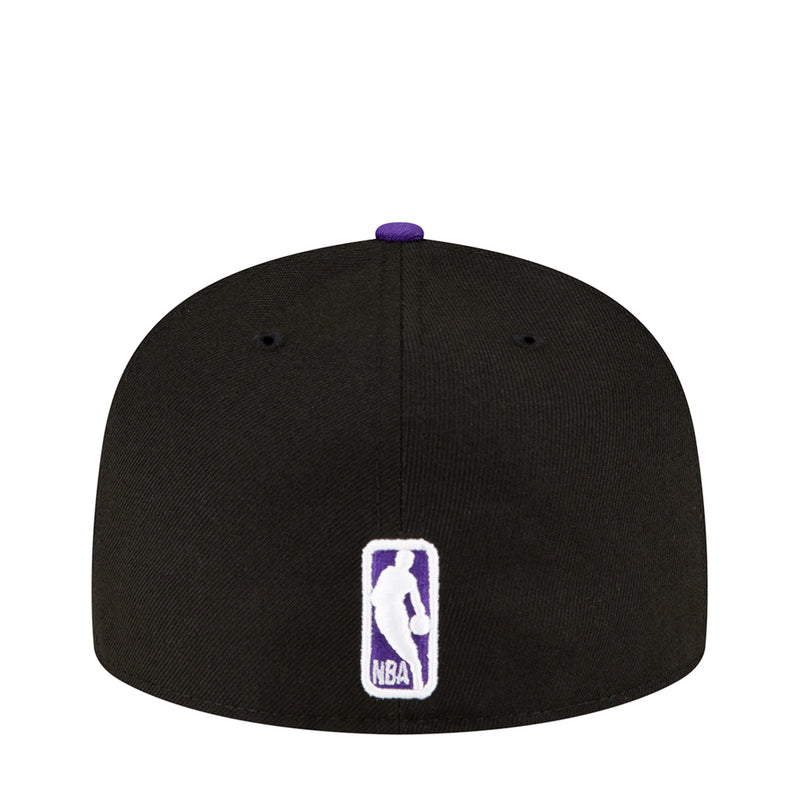 Black baseball cap with purple accent and NBA logo patch on back