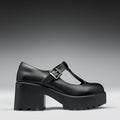 SAI Black Mary Jane Shoes 'Faux Leather Edition' Right View
