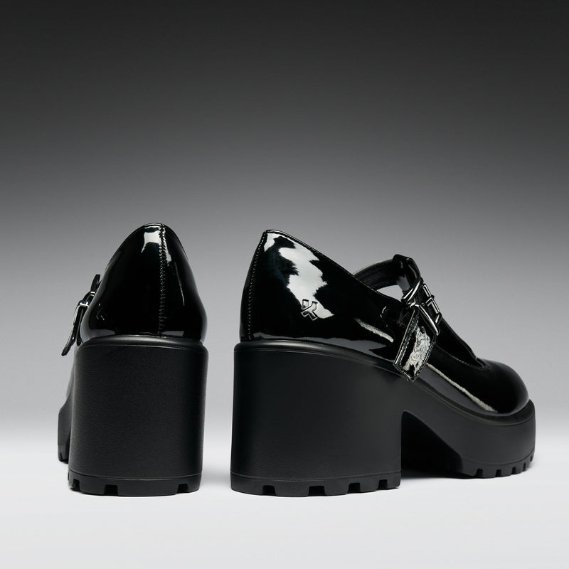 SAI Black Mary Jane Shoes 'Patent Edition' back side view